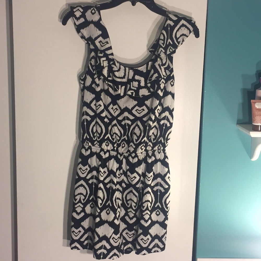 Black and white pattern romper